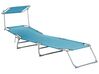 Steel Reclining Sun Lounger with Canopy Turquoise FOLIGNO_809975