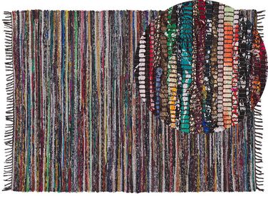 Krátkovlasý tmavý barevný bavlněný koberec 160x230 cm DANCA