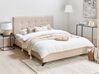 Fabric EU King Size Bed Beige AMBASSADOR_871084