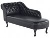Left Hand Chaise Lounge Faux Leather Black NIMES_451629
