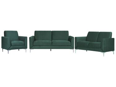 Conjunto de sofás com 6 lugares em veludo verde FENES
