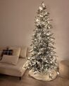 Künstlicher Weihnachtsbaum mit LED Beleuchtung schneebedeckt 210 cm weiß TATLOW_901586