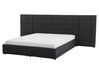 Fabric EU King Size Bed with Storage Grey MILLAU_737003