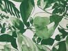 Cotton Sateen Duvet Cover Set Leaf Pattern 155 x 220 cm White and Green GREENWOOD_803091
