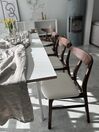 Spisebordsstol mørkt træ/hvidt læder sæt af 2 LYNN_824852