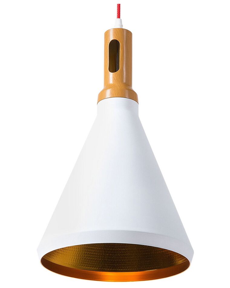 Lampe suspension blanche et dorée MACKENZIE_699884