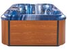 Vasca idromassaggio LED blu e legno chiaro 215 x 180 cm ARCELIA_824998