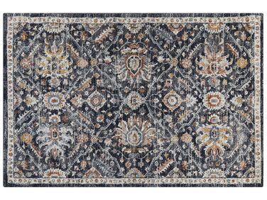 Teppich dunkelblau / beige 200 x 300 cm orientalisches Muster Kurzflor MALISHKA
