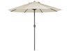 Zestaw ogrodowy metalowy stół i 4 krzesła brązowy SALENTO z parasolem (16 opcji do wyboru)_863987