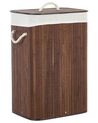 Cesto em madeira de bambu castanha escura e branca 60 cm KOMARI_849021