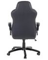 Cadeira de escritório em pele sintética preta e castanha escura PRINCE_341686