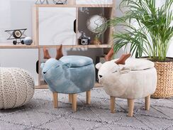 Eläinjakkara kangas säilytystila beige 63 x 31 cm REINDEER