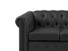 3 Seater Faux Leather Sofa Black CHESTERFIELD_732162