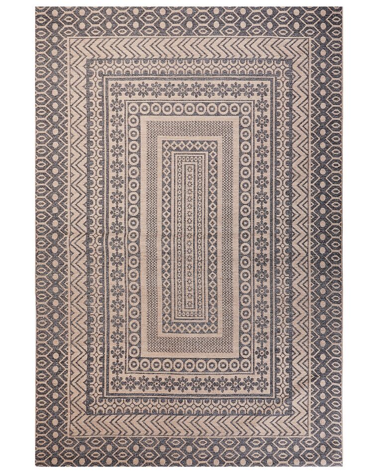 Teppich Jute beige / grau 200 x 300 cm geometrisches Muster Kurzflor BAGLAR_853409