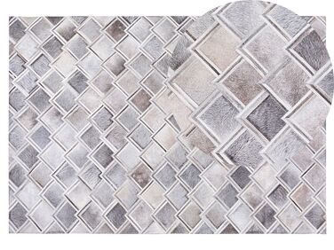 Teppich Kuhfell grau 140 x 200 cm geometrisches Muster AGACLI