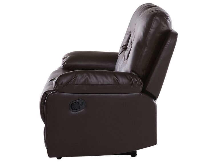 Faux Leather Manual Recliner Living Room Set Brown BERGEN Beliani.co.uk