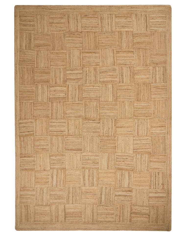 Teppich Jute beige 160 x 230 cm geometrisches Muster Kurzflor ESENTEPE_885048