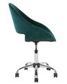 Krzesło biurowe regulowane welurowe zielone SELMA_716794