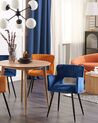 Sett med 2 spisestoler fløyel marineblå SANILAC_847085