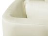 Sofá semicircular 7 plazas de piel sintética beige crema/plateado ROTUNDE_288425