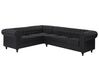 Right Hand Faux Leather Corner Sofa Black CHESTERFIELD_709664