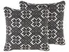 Set of 2 Cotton Cushions Geometric Pattern 45 x 45 cm Black and White BESKOZ_802252