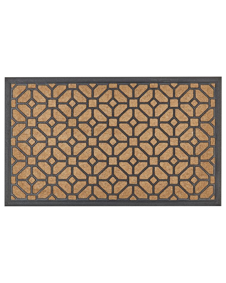 Fußabtreter aus natürlicher Kokosfaser Geometrisches Muster schwarz 45 x 75 cm BELUKHA_905020
