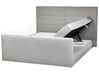 Boxspringbett Polsterbezug hellgrau mit Bettkasten hochklappbar 180 x 200 cm ARISTOCRAT_873728