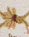 Teppich Wolle beige / braun  200 x 200 cm Kurzflor EZINE_830923