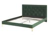 Łóżko welurowe 140 x 200 cm zielone LIMOUX_775714