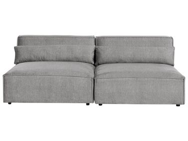 2 Seater Modular Armless Fabric Sofa Grey HELLNAR