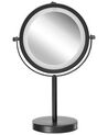 Kosmetikspiegel schwarz mit LED-Beleuchtung ø 17 cm TUCHAN_813591