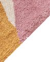 Teppich Baumwolle mehrfarbig / rosa 140 x 200 cm abstraktes Muster Kurzflor XINALI_906986