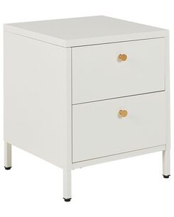 Yöpöytä valkoinen metallia 43 x 40 cm KYLEA Yöpöytä valkoinen metallia 43 x 40 cm KYLEA