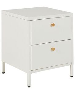 Yöpöytä valkoinen metallia 43 x 40 cm KYLEA Yöpöytä valkoinen metallia 43 x 40 cm KYLEA