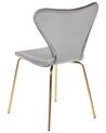 Conjunto de 2 sillas de comedor de terciopelo gris claro/dorado BOONVILLE_862171