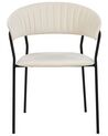 Lot de 2 chaises de salle à manger en velours blanc crème MARIPOSA_871944