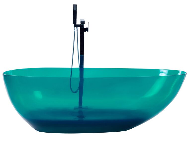 Fritstående badekar transparent blågrøn 169 x 78 cm BLANCARENA_891382