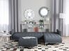Left Hand Fabric Corner Sofa with Ottoman Dark Grey ABERDEEN _718844