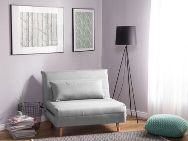 Fabric Single Sofa Bed Grey SETTEN