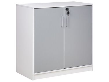 2 Door Storage Cabinet 80 cm Grey and White ZEHNA