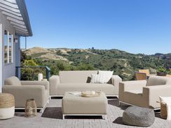 5-istuttava ulkosohvaryhmä kangas beige/valkoinen ROVIGO