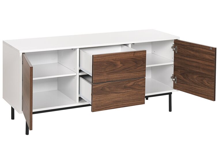 Credenza bianco e legno scuro 120 x 38 cm OKLAND Beliani.it