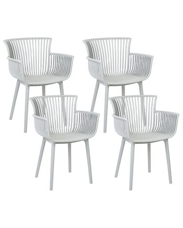 Conjunto de 4 cadeiras em plástico cinzento claro PESARO