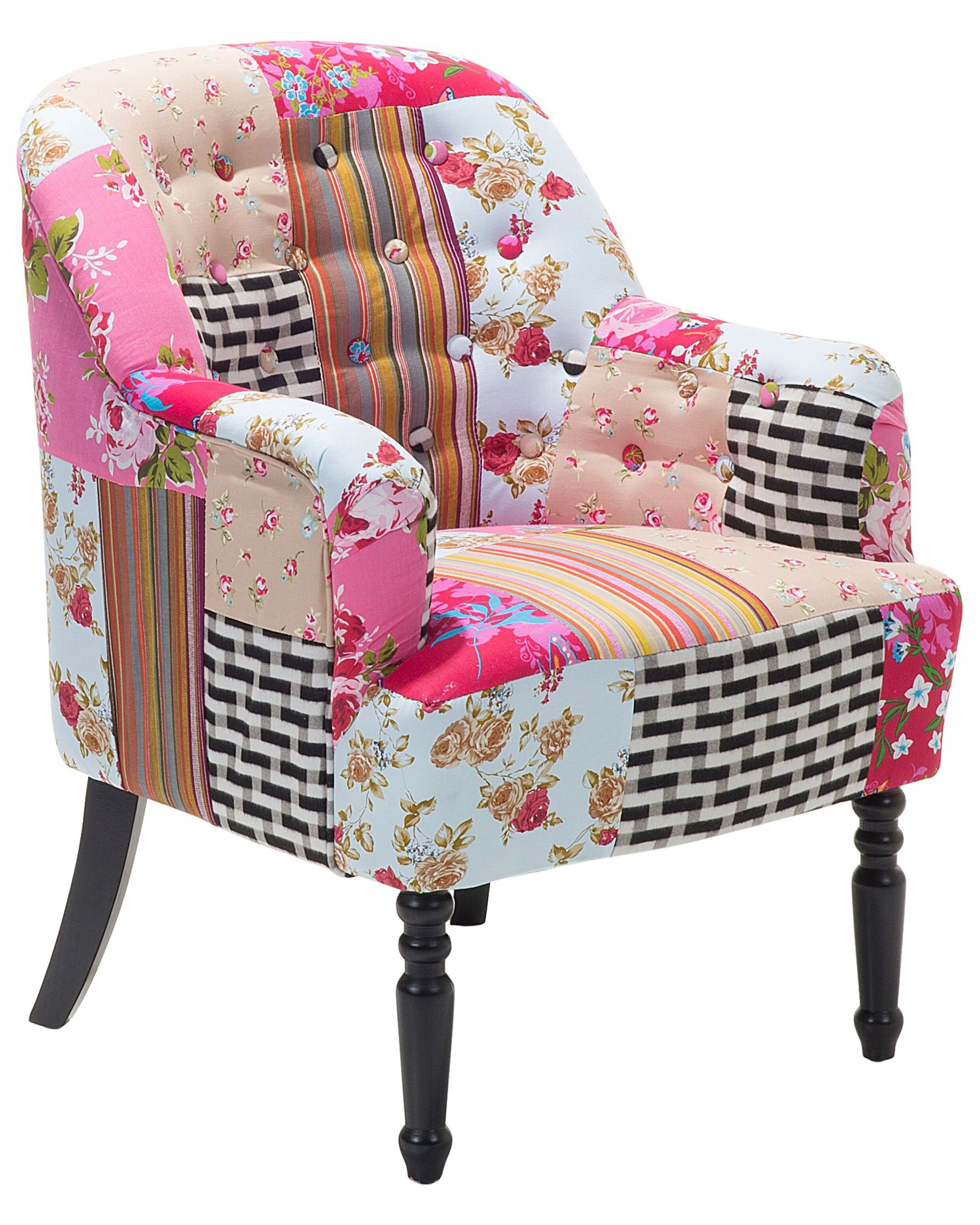 Fauteuil Patchwork Fauteuil En Tissu Multicolore Mandal Beliani Fr