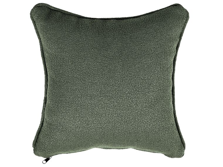Méridienne Moderne Avec Coussin - Tissu Bouclé Vert Foncé, Pieds Métal, Dimensions 138x77x74 Cm