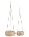 Set of 2 Seagrass Hanging Plant Pots Natural REMORA_825033