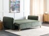 Sofa rozkładana welurowa z pojemnikiem zielona VALLANES_904235