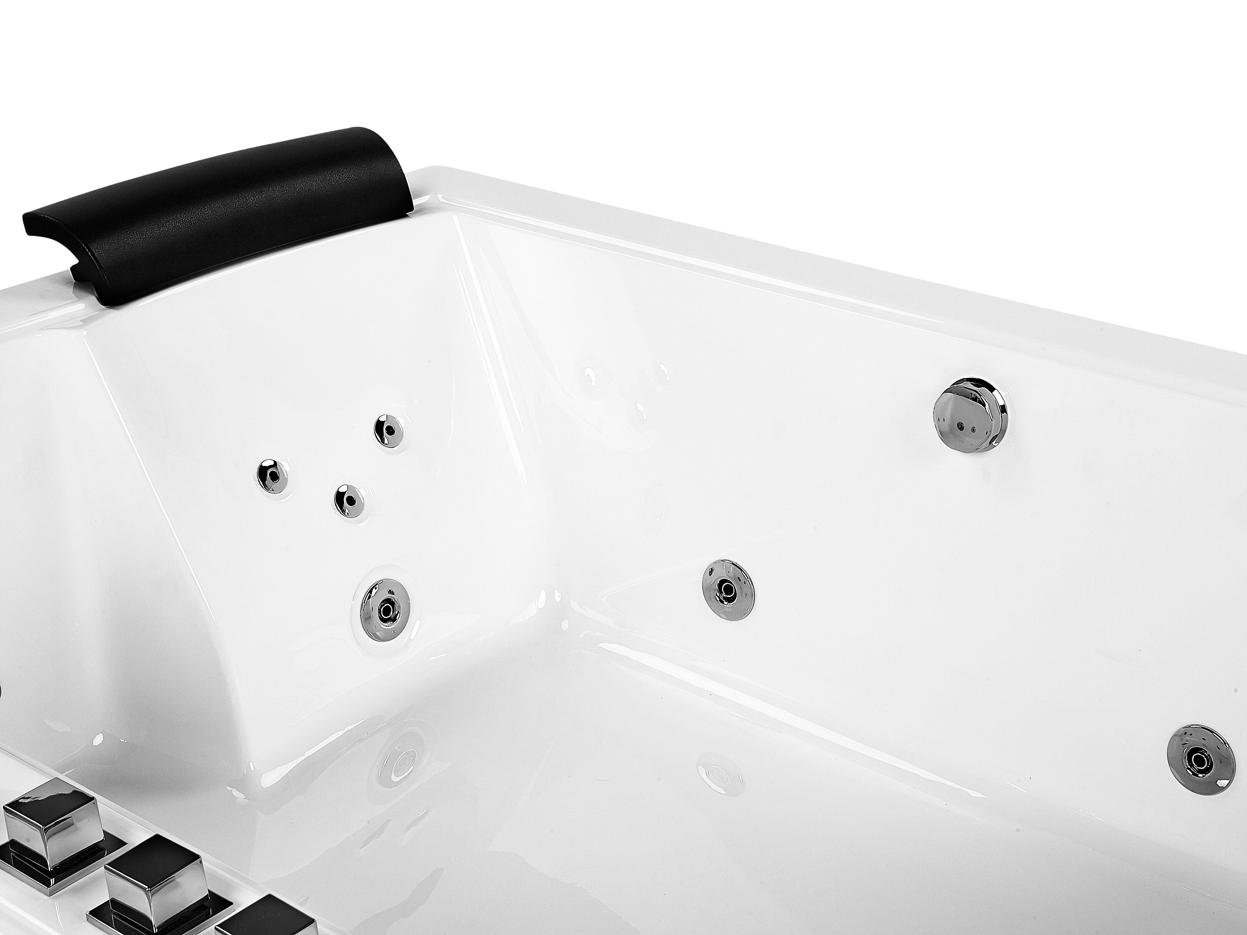 Whirlpool Bath with LED 1830 x 1420 mm White SALAMANCA Beliani.co.uk