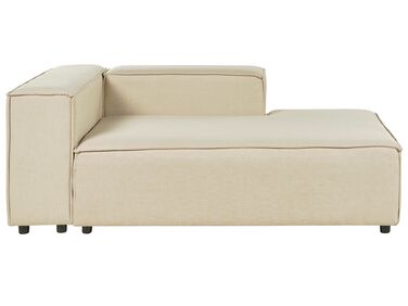 Left Hand Linen Chaise Lounge Beige APRICA